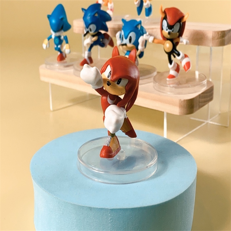 DL3402 6pcs/set 3D PVC Japanese Game Character Action Figure SONIC as Cake Decoration/Collectible Gifts for Friends in Birthday