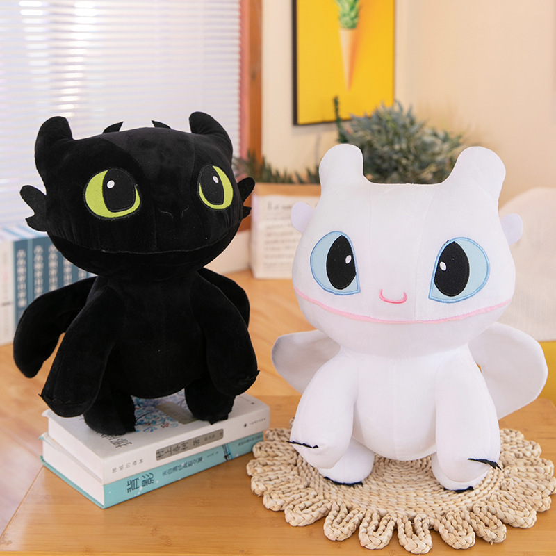 DL209 Plush Toy Black White Toothless And Light Fury Dancing Dragon Stuffed Toys For Children