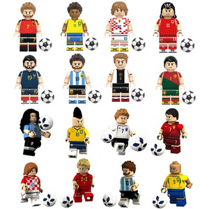 DL1195 G0103 Soccer Sport Player Neymar Messi Kroos Ronaldo Virgil Modric Suarez Character Mini Building Block Figure Plastic