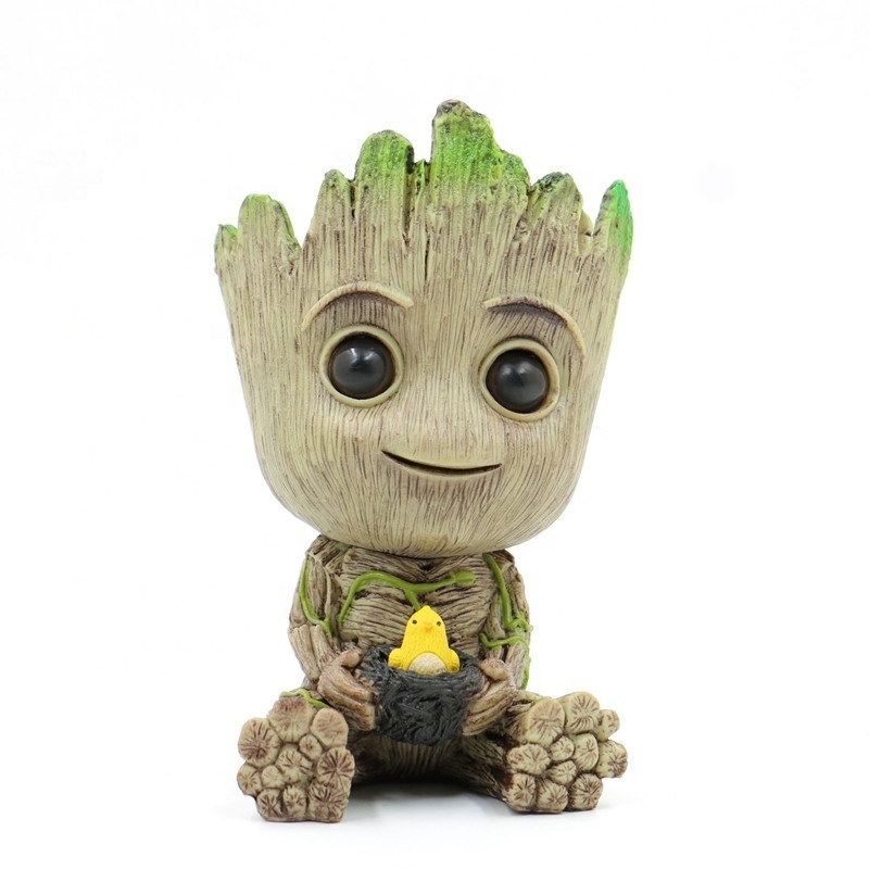 DOULUO indoor Flower Pot Baby Groot Face Planter Pots Cartoon Design Garden Succulent Bonsai Pots Balcony Decoration