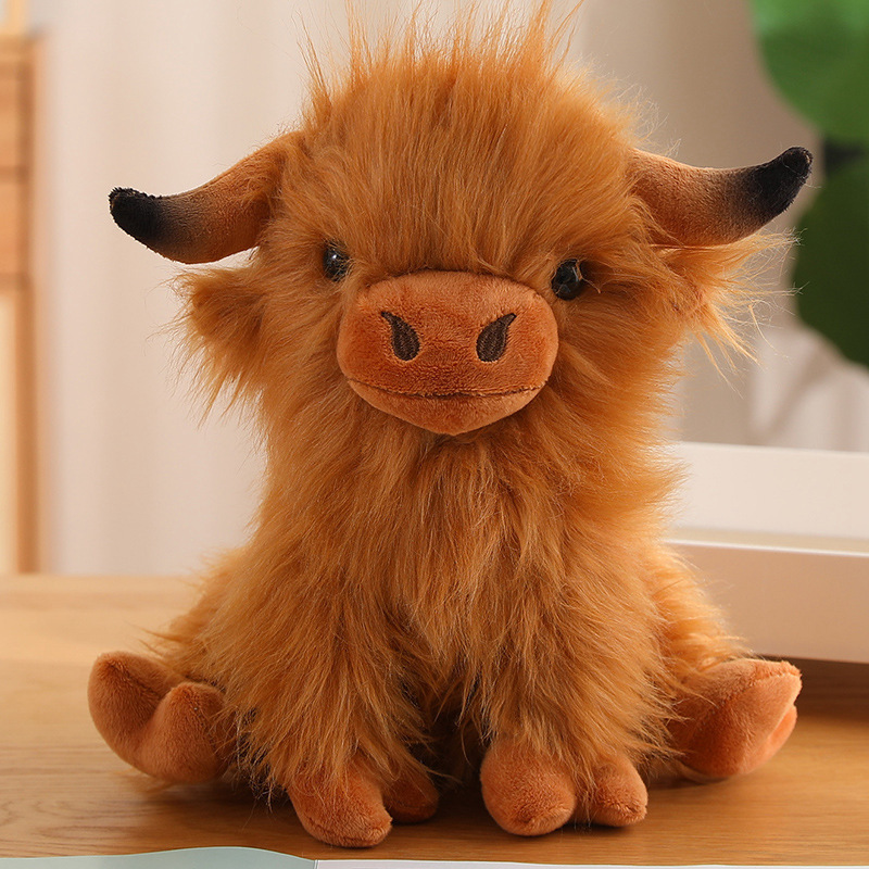 DL31153 Scottish Highland Yak Plush Toy Scottish Highland Yak Plush Toy Cute Brown Cow Plush Toy