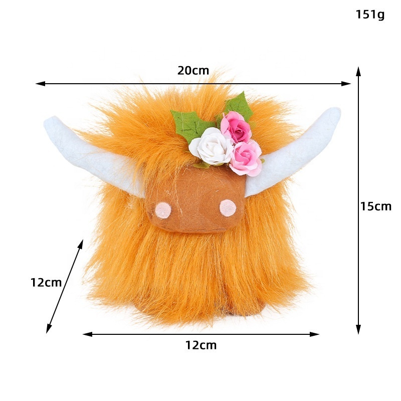 DL2213 Soft Doll Hot Selling Yak Scottish Highland Cow Plush Custom Toy Plush For Children Stuffed Animal