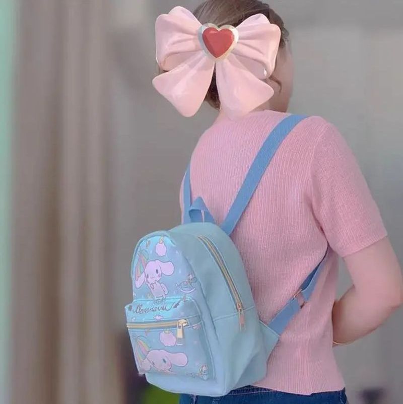 DOULUO Fashion Outdoor Travel Daily Pu Leather Small Back Pack Student Bagpack Cute Mini Cartoon Melody Kitty Backpack For Women