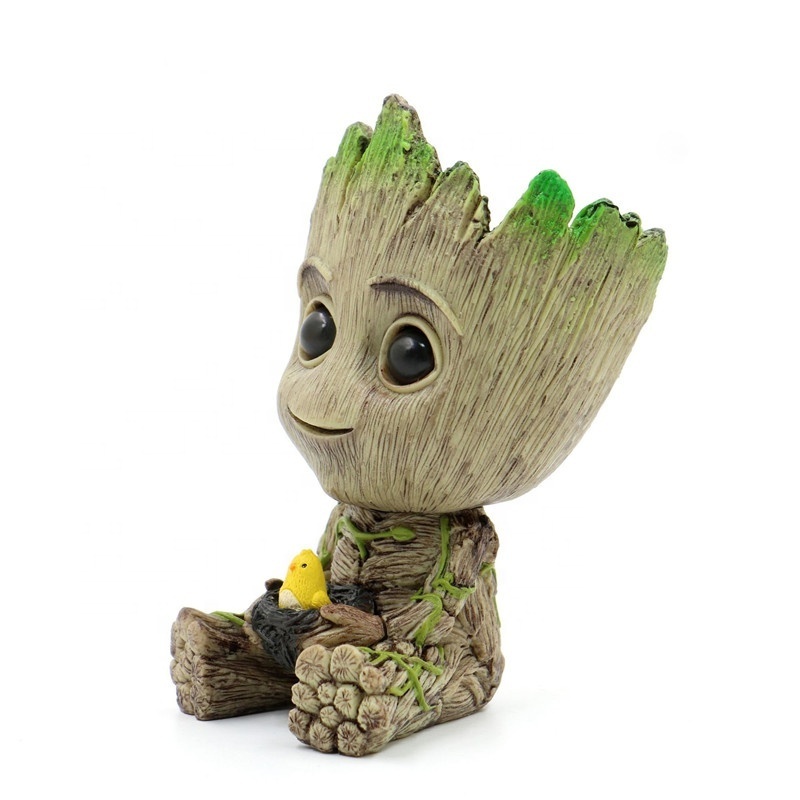 DOULUO indoor Flower Pot Baby Groot Face Planter Pots Cartoon Design Garden Succulent Bonsai Pots Balcony Decoration