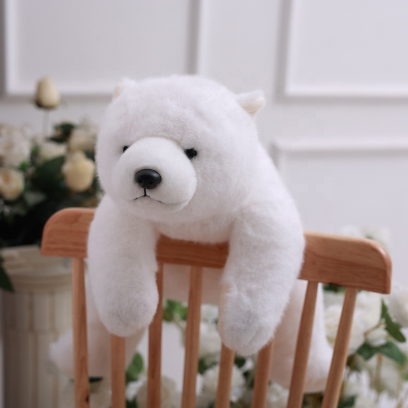 DOULUO Wholesale New Design White Polar Bear plush toy with Scarf stuffed Soft Toy & Plush Polar Bears