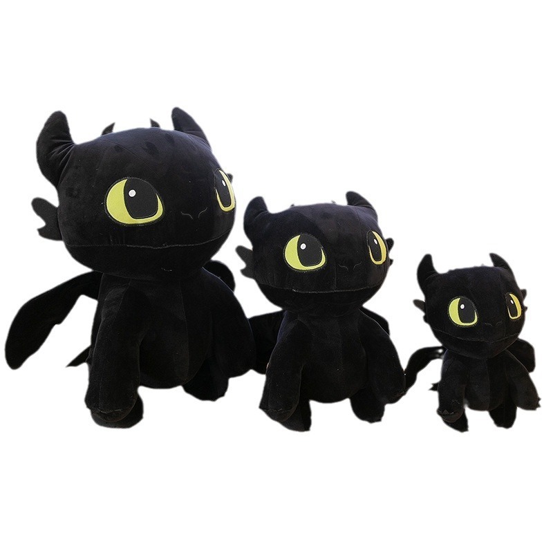 DL210 2024 Toothless Dancing Plush Toy Black White Toothless And Light Fury Dancing Dragon Stuffed Toys Dancing Dragon Plush Toy