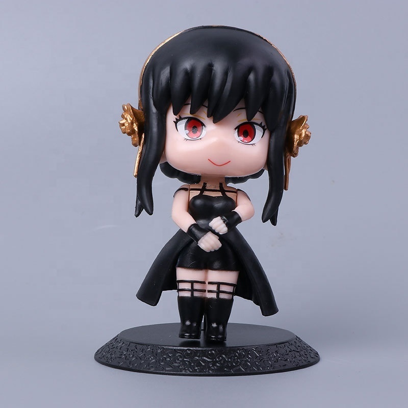 DL1198 Spy X Family Loid Yor Forger Anya Forger Chibi Anua Anime Figure with Base Anime Figure Model Toy for Kids 10cm