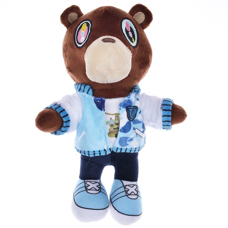 DL1230  Wholesale Kanye Teddy Bear Plush Toy Stuffed Animal Plushie Doll Toys Custom Kanye West Bear For Graduation