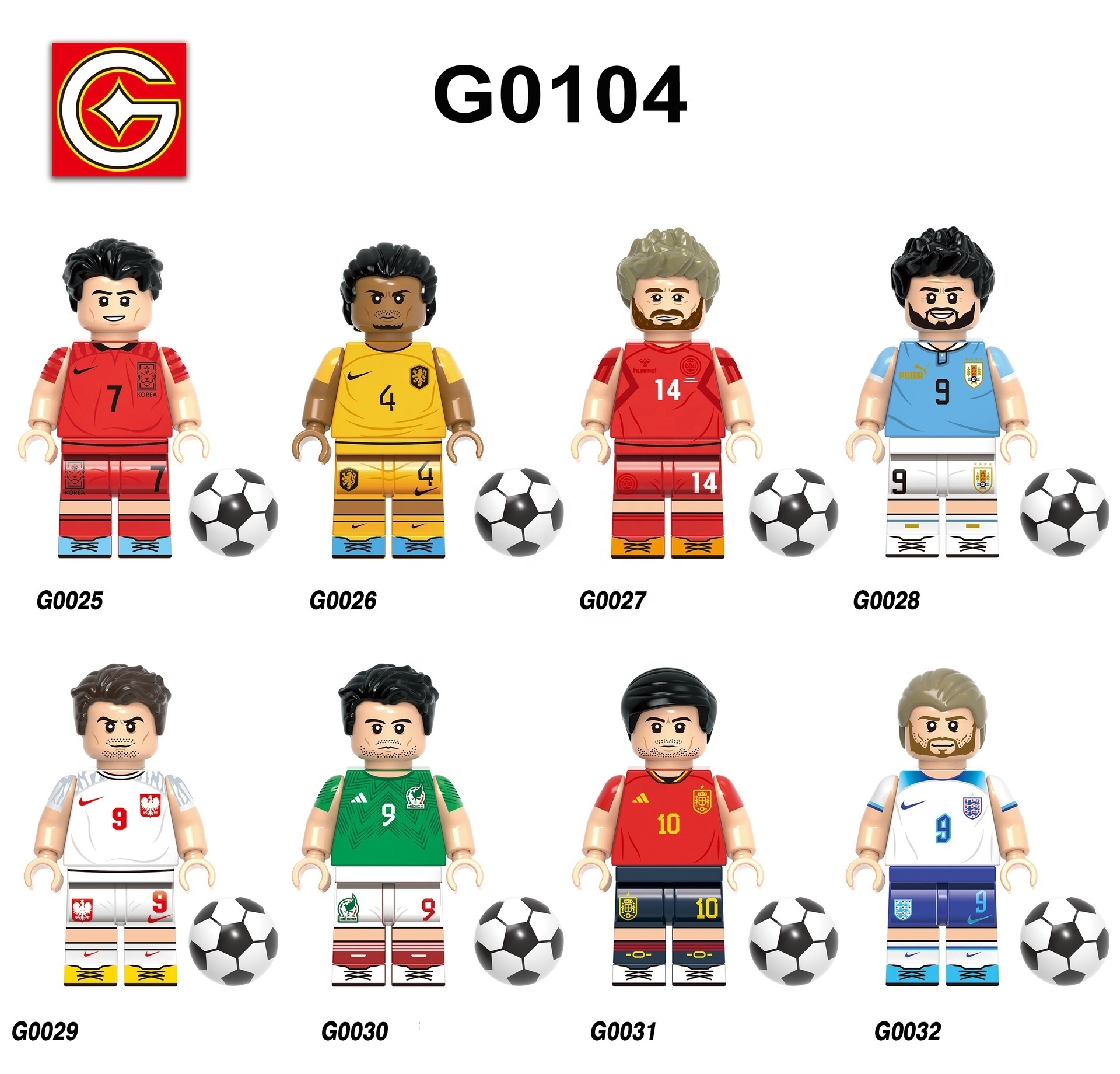 DL1231230 G0103 Soccer Players Mini Figures Action Figures Series Kids Gift Building Blocks Figure Toy Brick