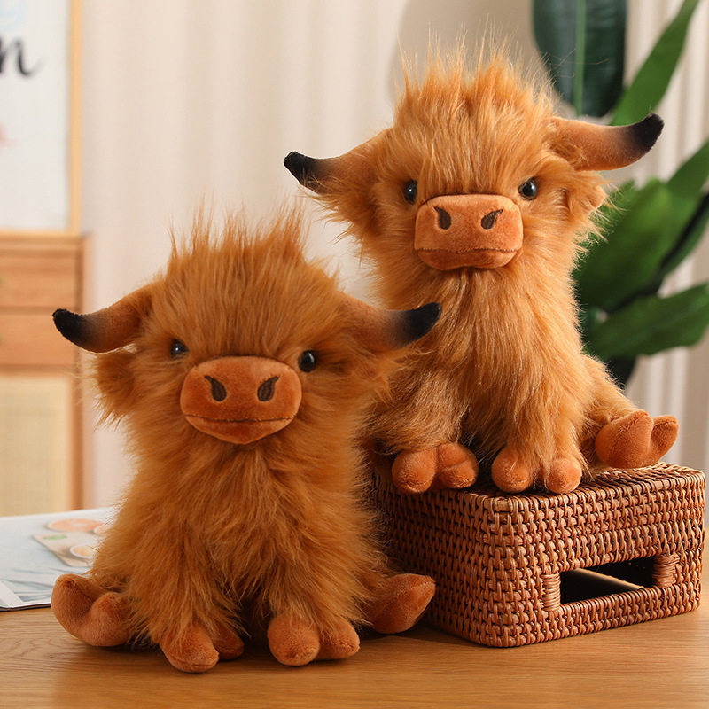 DL31153 Scottish Highland Yak Plush Toy Scottish Highland Yak Plush Toy Cute Brown Cow Plush Toy