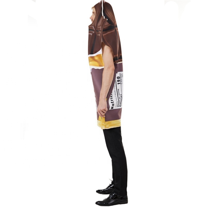 DL3381 Halloween party one piece stage clothes peanut butter chocolate bar cosplay couple costume onesie fun costume