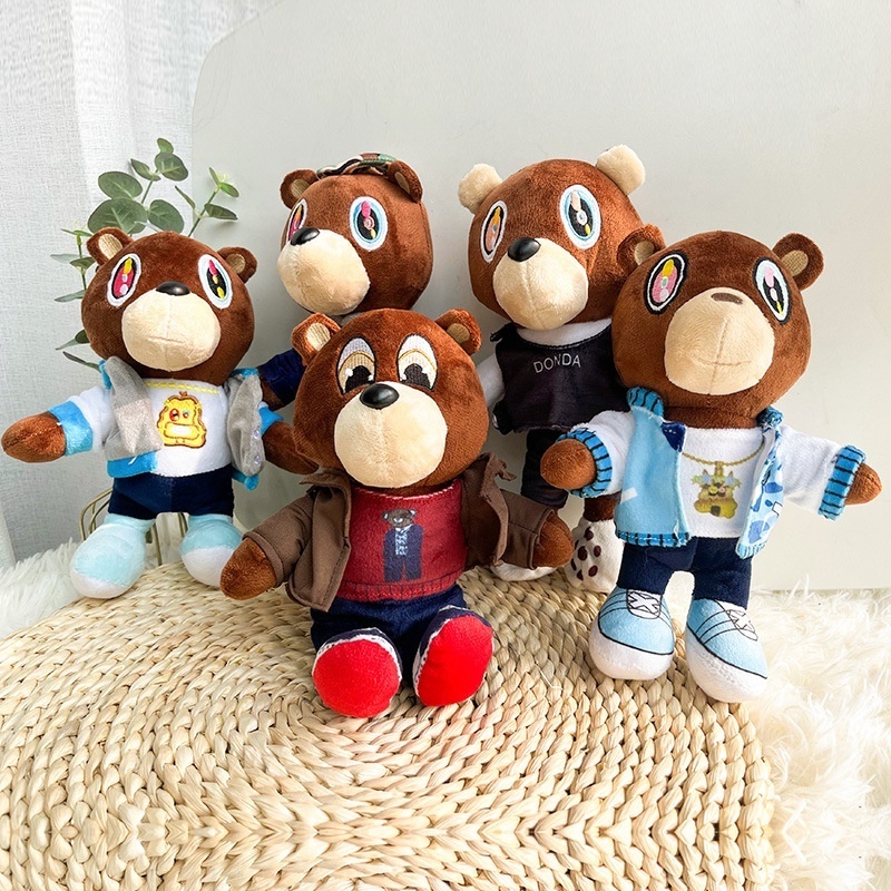 DL1230  Wholesale Kanye Teddy Bear Plush Toy Stuffed Animal Plushie Doll Toys Custom Kanye West Bear For Graduation