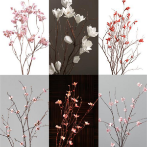 Floor-to-ceiling flower arrangement peach blossom dried branches flower dead branches decoration living room home furnishings