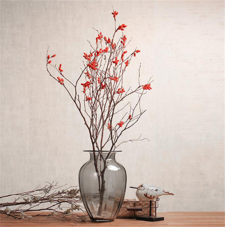 Floor-to-ceiling flower arrangement peach blossom dried branches flower dead branches decoration living room home furnishings