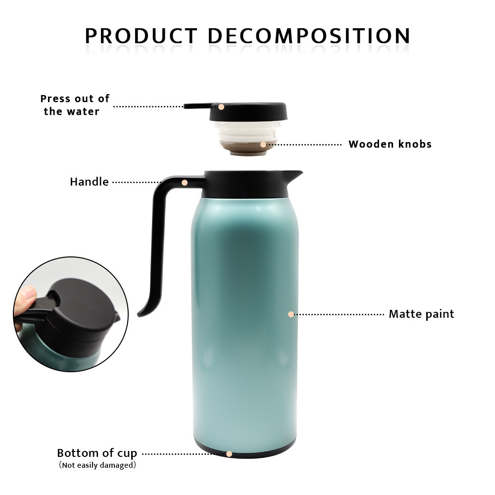 Large Vacuum Flask Insulated Water Bottle Stainless Steel Water Jug 2 Litre Water Bottle