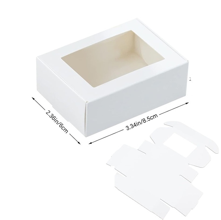 competitive price white paper box with window soap paper box paper boxes pastry packaging