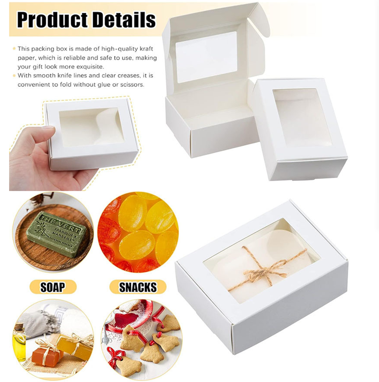 competitive price white paper box with window soap paper box paper boxes pastry packaging