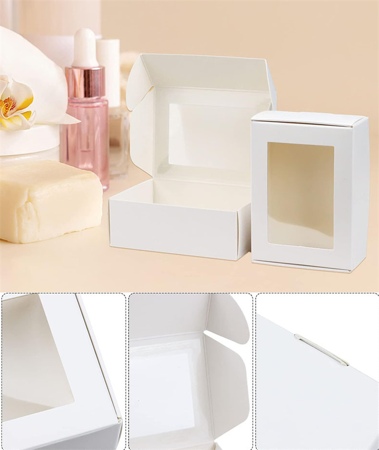 competitive price white paper box with window soap paper box paper boxes pastry packaging