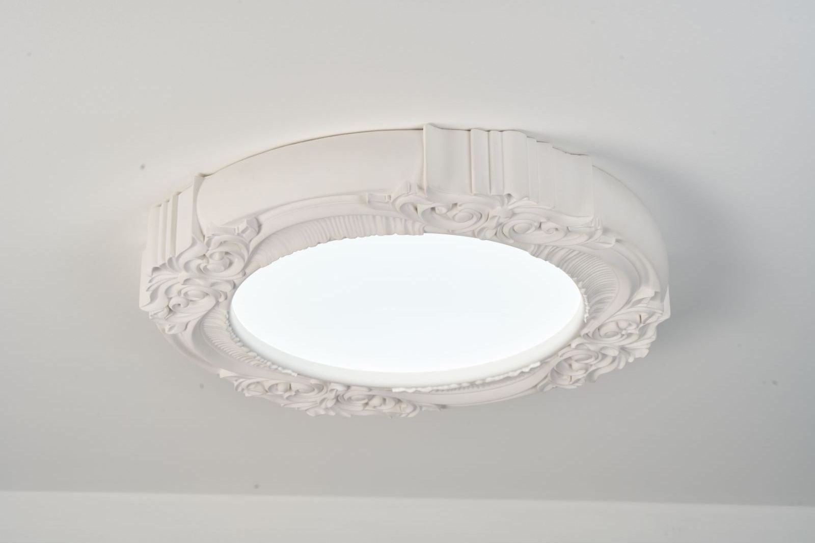 Nordic simple creative minimalist personality design gypsum large disc ceiling light for background bedroom living room