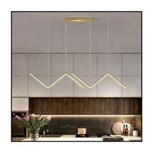 Wholesale Indoor Decoration Hanging Light Geometric Lines gold Pendant Light