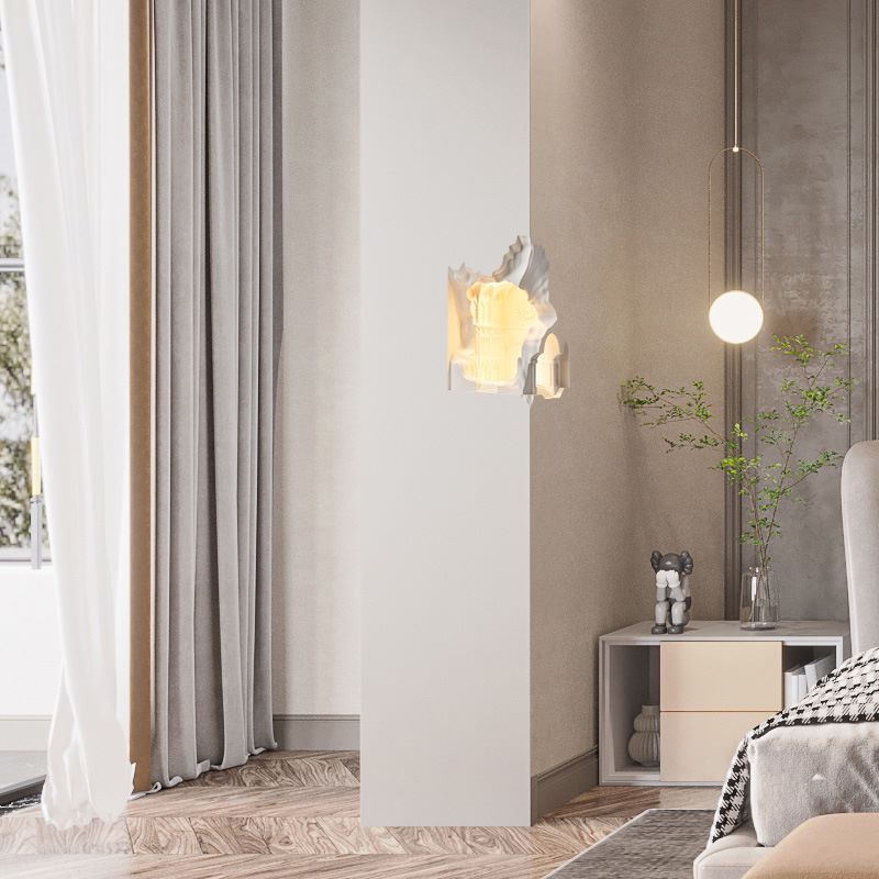 Nordic modern simple creative personality design gypsum house wall lamp for bedroom living room