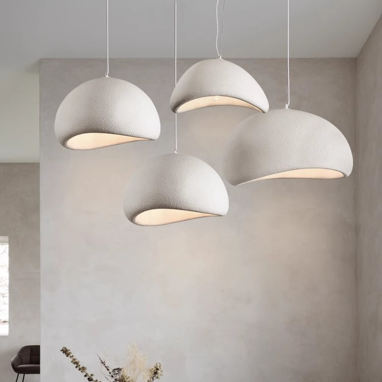 Modern Japanese designers creative simplicity light luxury art cream style stone pendant light for living room hotel