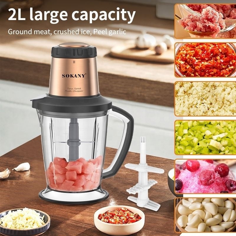 Sokany Household Meat Grinder Mixer Stainless Steel Automatic Juicer Blender Food Processor