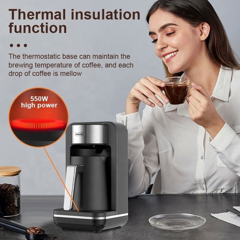 Sokany 500W Electric Machine Small Espresso Maker 4 Cups Hot Brewing Turkish Coffee Pot For Home Office Travel