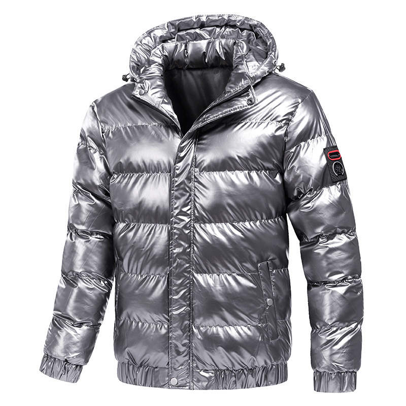 Oem Manufacturer Winter Outdoor Padded Coat Black Shiny Custom Men Thick Quilted Down Bubble Puffer Jacket