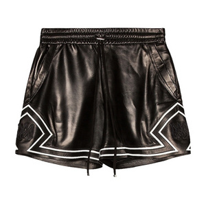 OEM Manufacturer Stylish Design Black Can Be Customized Men's Custom Logo PU Leather Shorts