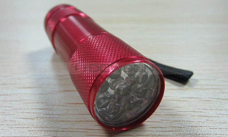 9 LED Aluminum Alloy UV Flashlight Mini 395NM Ultraviolet Violet Flashlight Torch Light Lamp