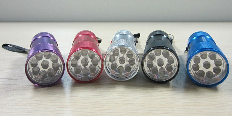 9 LED Aluminum Alloy UV Flashlight Mini 395NM Ultraviolet Violet Flashlight Torch Light Lamp