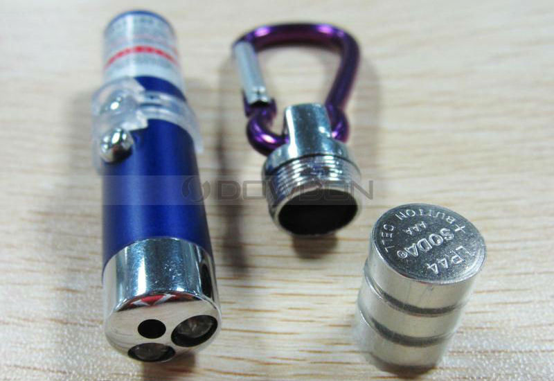 Red Blue White Lighting Mini Torch Metal Key Chain Light 1mW Laser Pointer