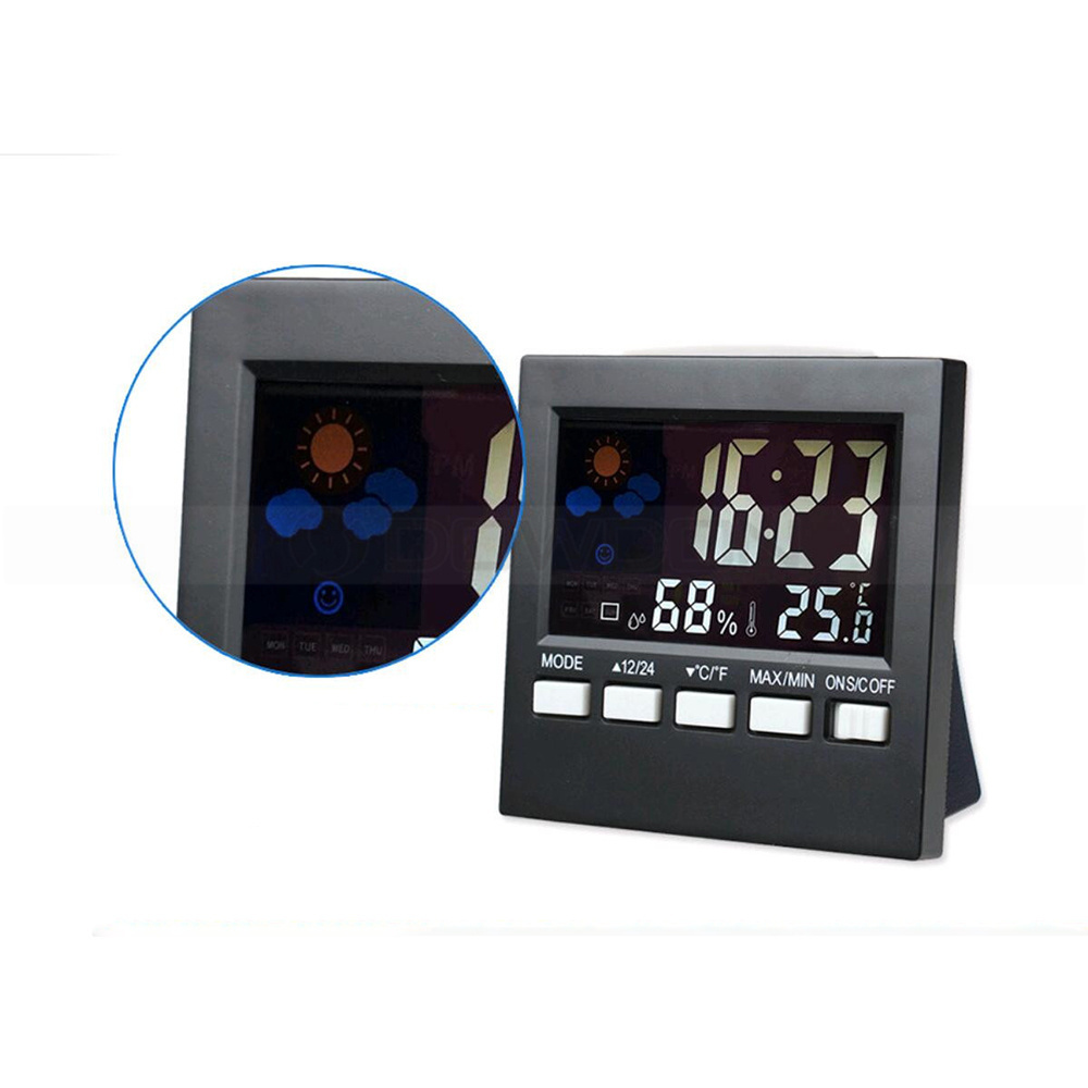 LCD Display Thermometer Hygrometer with Alarm Clock