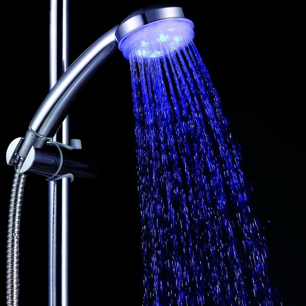 LED Shower Faucet Temperature Sensor 3 Color LED Bathroom Safety Lighting Hand Shower