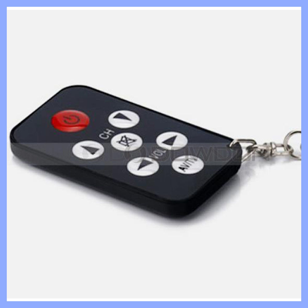 Black Keychain Stylish 7 Keys Universal Mini TV Digital Remote Control Switch For TV/AV Device