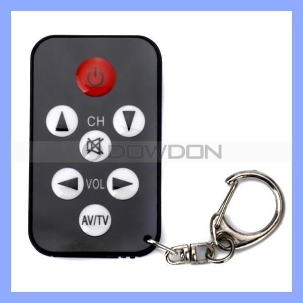 Black Keychain Stylish 7 Keys Universal Mini TV Digital Remote Control Switch For TV/AV Device