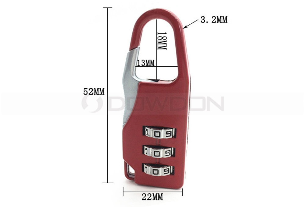 Mini Padlock 3 Digit Combination Suitcase Luggage Security Password Lock