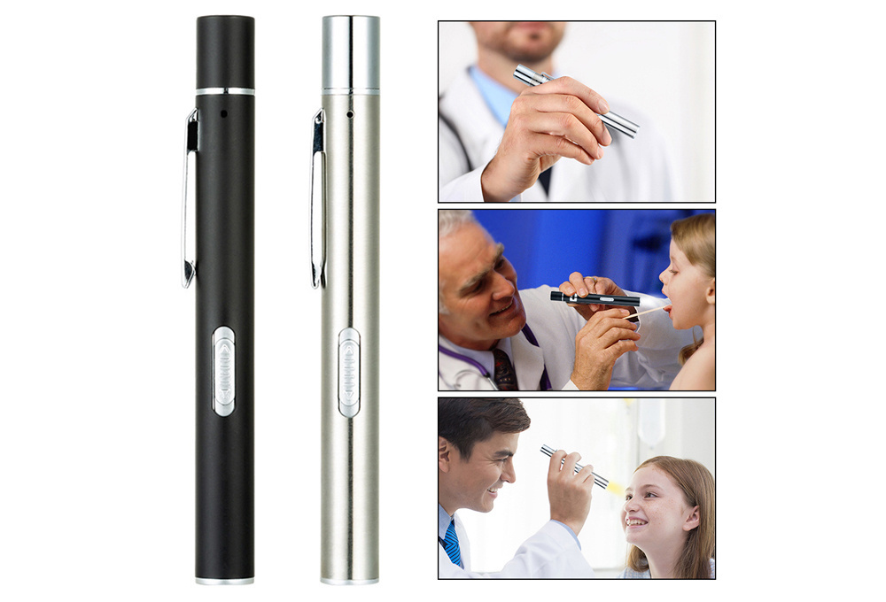 Reusable LED Penlight for Students Doctors Nurses with 2 Light LED Sources USB Rechargeable Pen Light