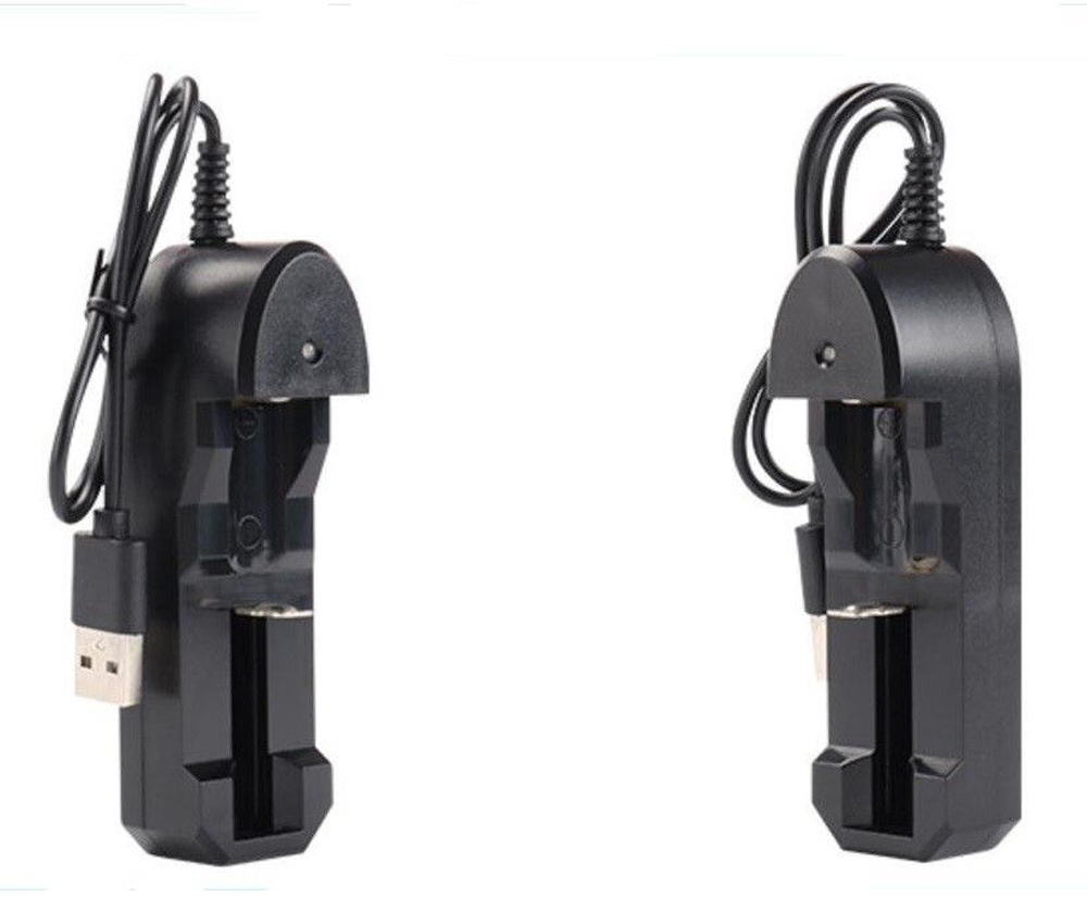 3.7V Li-ion Battery Charger Single Slot USB LED Light Fit for 14500/16340/18650