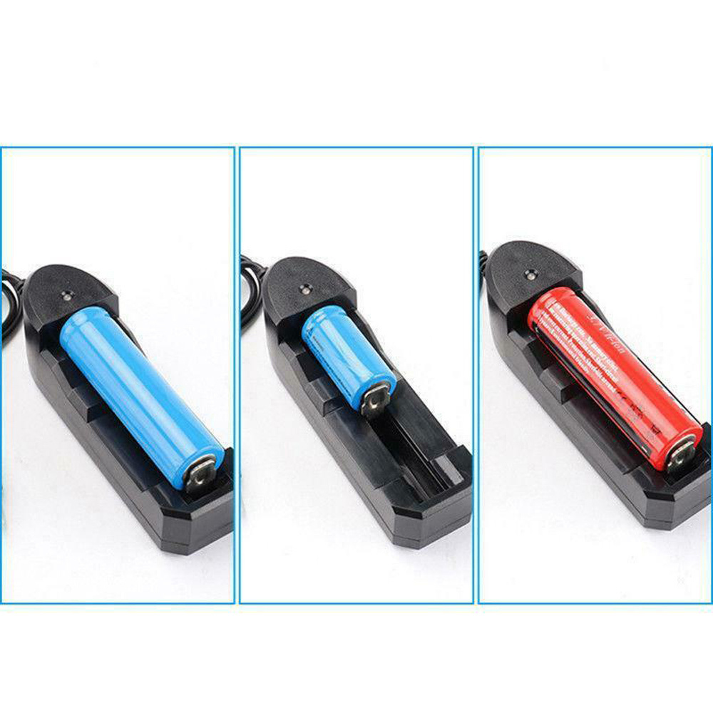 3.7V Li-ion Battery Charger Single Slot USB LED Light Fit for 14500/16340/18650