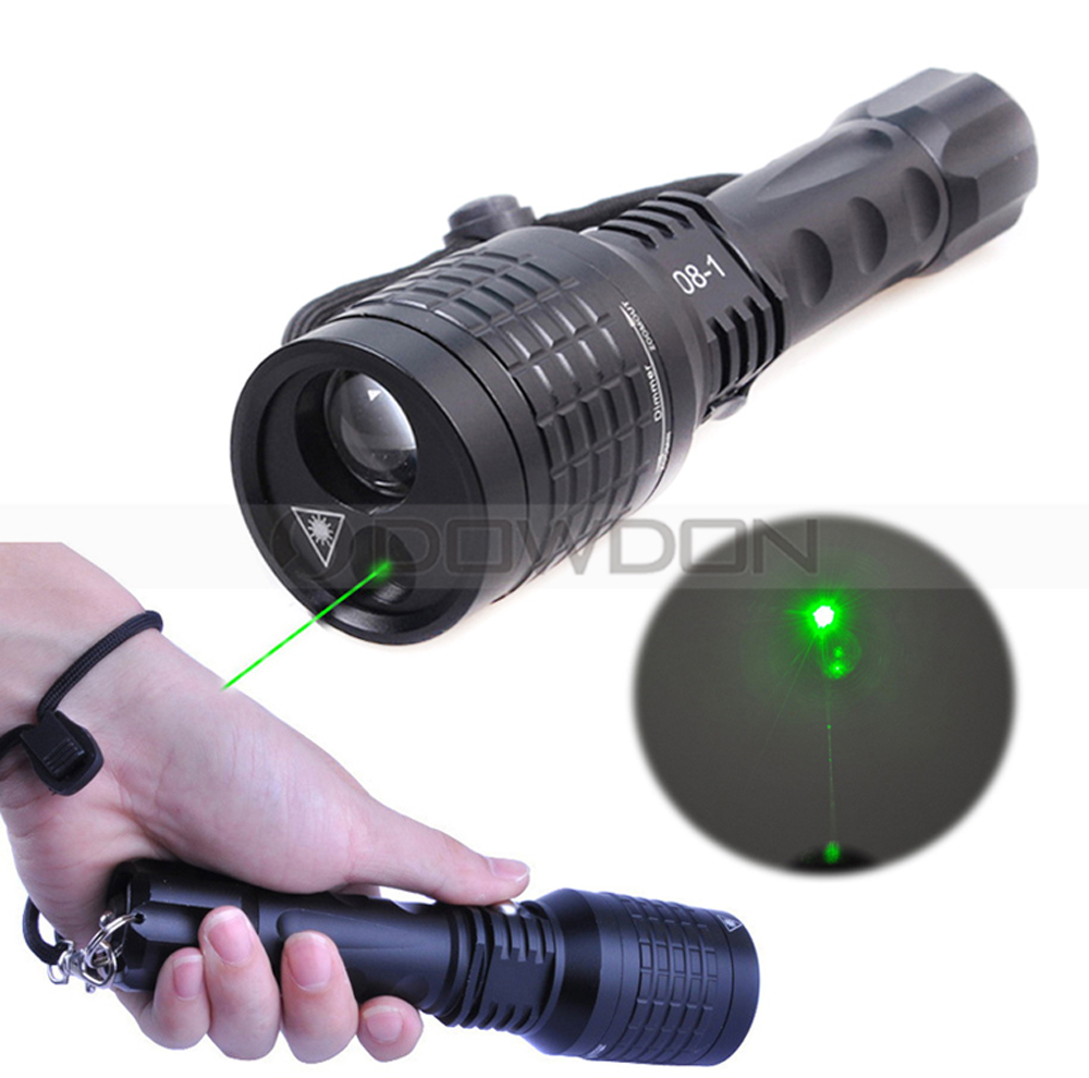 3 Modes Green Laser Torch 18650 Battery LED Singal Light Hunting Torch LED Flashlight