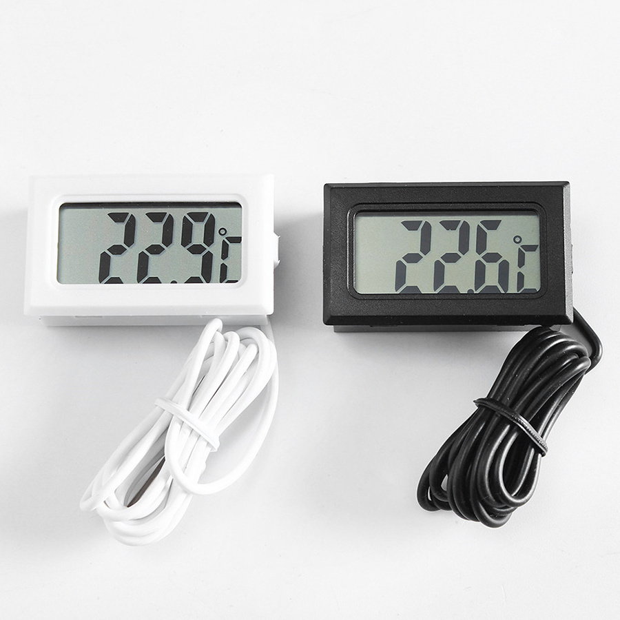 LCD Digital Temperature Meter Controller For Freezer Indoor Outdoor Fish Tank Thermometer With 1 Meter Cable