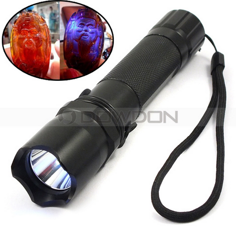 5W 365nm Diamond Amber Detector Ultraviolet LED UV Flashlight