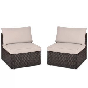 All-Weather Outdoor Ratan Patio Conversation Set Cushions All-Weather Garden Sofa Set Backyard Workshop Farmhouse Rattan/Wicker