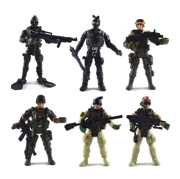 Hot sale 9cm height 6 styles soldiers per set military toy action figure