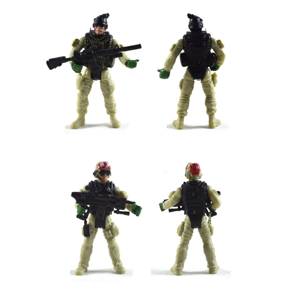 Hot sale 9cm height 6 styles soldiers per set military toy action figure