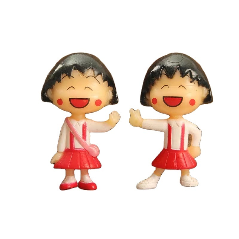 Hot Selling 2Pcs PVC Anime Cartoon Chibi Maruko Figures Ornament Toys