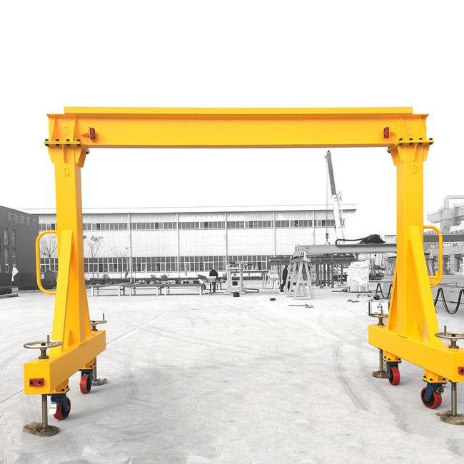 very popular movable electric 4 wheels mini type single beam mobile gantry crane