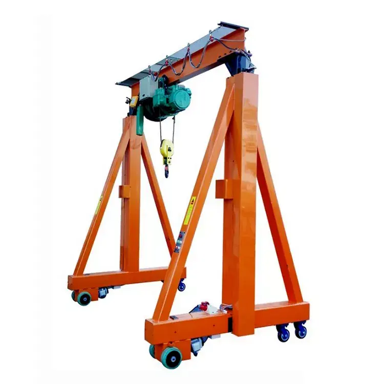 high quality 2 ton light weight portable electric manual mobile hoist gantry crane